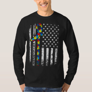 Autismus Bewusstsein erschüttert amerikanische Fla T-Shirt