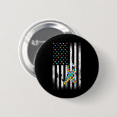 Autismus Bewusstsein erschüttert amerikanisches Fl Button (Vorne & Hinten)