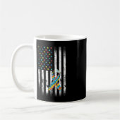 Autismus Bewusstsein erschüttert amerikanisches Fl Kaffeetasse (Links)