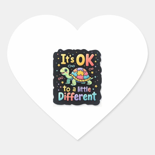 Autismus-Bewusstsein Es ist gut, ein bisschen ande Herz-Aufkleber (Vorderseite)