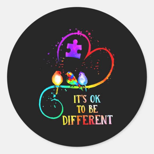 Autismus Bewusstsein Es ist in Ordnung, eine ander Runder Aufkleber (Vorderseite)