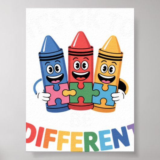 Autismus-Bewusstsein Es ist okay, anders autistisc Poster (Vorne)