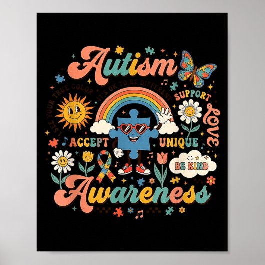 Autismus-Bewusstsein Es ist okay, anders zu sein U Poster (Vorne)