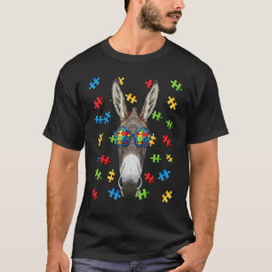 Autismus-Bewusstsein Esel Puzzle Sonnenbrille Auti T-Shirt