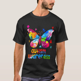 Autismus Bewusstsein Farbenfrohe Butterfly Autismu T-Shirt