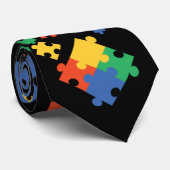 Autismus Bewusstsein farbenfrohe Puzzleteile Krawatte (Gerollt)