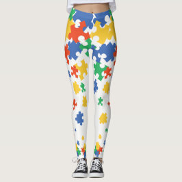 Autismus Bewusstsein farbenfrohe Puzzleteile Leggings