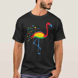 Autismus Bewusstsein Flamingo Farbe Puzzle Kindnes T-Shirt