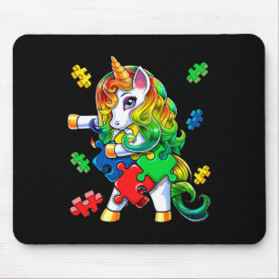 Autismus Bewusstsein Flossen Unicorn Puzzle Piece  Mousepad