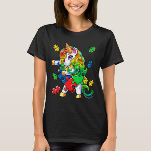 Autismus Bewusstsein Flossen Unicorn Puzzle Piece T-Shirt