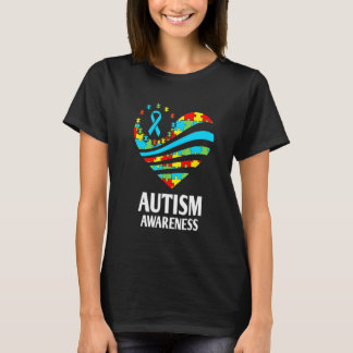 Autismus-Bewusstsein Frauen Herz Unterstützung aut T-Shirt