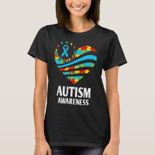 Autismus Bewusstsein Frauen Herzunterstützung Auti T-Shirt