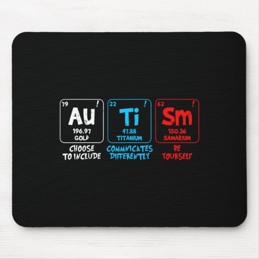Autismus-Bewusstsein Frauen Männer Kinder Elemente Mousepad (Vorne)