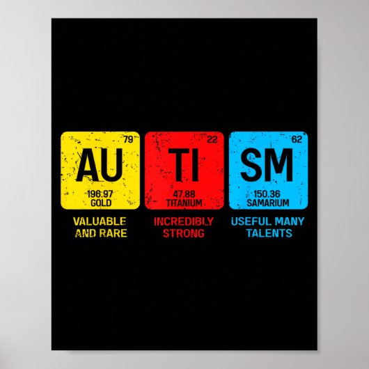 Autismus-Bewusstsein Frauen Männer Kinder Elemente Poster (Vorne)