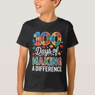 Autismus-Bewusstsein Frohen 100. Tag Schule Slp Sp T-Shirt