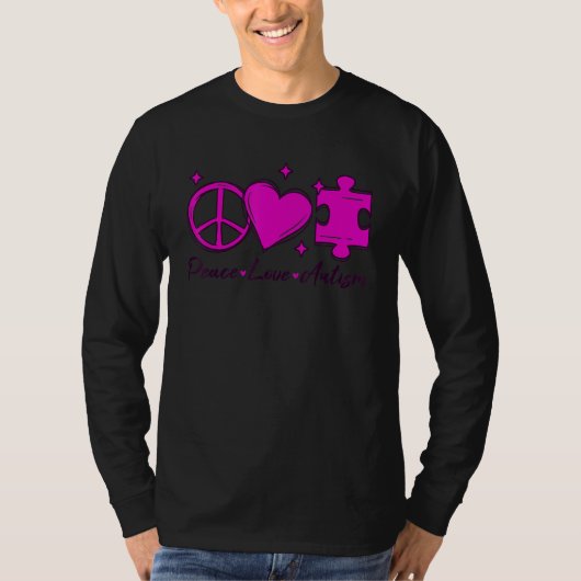 Autismus Bewusstsein Funny Peace Liebe Puzzle Kind T-Shirt (Vorderseite)