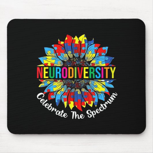 Autismus-Bewusstsein Gehirn Neurodiversität Unters Mousepad (Vorne)