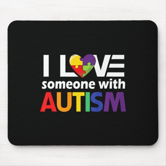 Autismus Bewusstsein Geschenk Autismus Mama I Lieb Mousepad (Vorne)