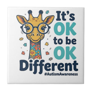 Autismus-Bewusstsein-Giraffe Es ist okay, anders z Fliese