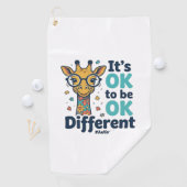Autismus-Bewusstsein-Giraffe Es ist okay, anders z Golfhandtuch (Insitu)