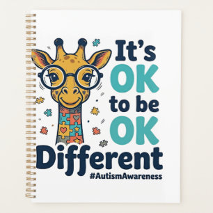 Autismus-Bewusstsein-Giraffe Es ist okay, anders z Planer