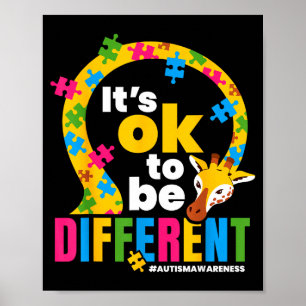 Autismus-Bewusstsein Giraffe Es ist okay, anders z Poster