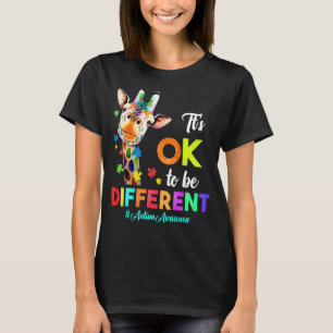 Autismus Bewusstsein Giraffe Puzzle Piece sein Ok T-Shirt