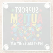 Autismus-Bewusstsein Glasuntersetzer (Rückseite)