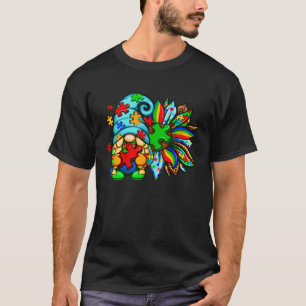 Autismus-Bewusstsein Gnom Farbige Rätsel Sonnenblu T-Shirt