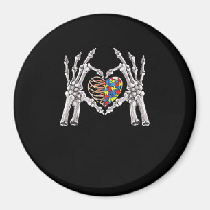 Autismus Bewusstsein Gothic Skull Hand Autismus Pu Magnet