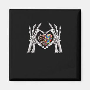 Autismus Bewusstsein Gothic Skull Hand Autismus Pu Magnet