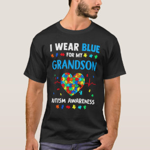 Autismus-Bewusstsein Großeltern Ich trage Blau für T-Shirt