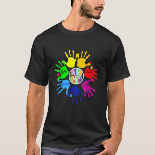 Autismus-Bewusstsein Handzeichen-Hand-Puzzle-Unter T-Shirt