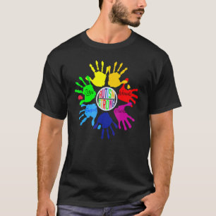 Autismus-Bewusstsein Handzeichen-Hand-Puzzle-Unter T-Shirt