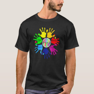 Autismus-Bewusstsein Handzeichen-Hand-Puzzle-Unter T-Shirt