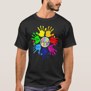 Autismus-Bewusstsein Handzeichen-Hand-Puzzle-Unter T-Shirt