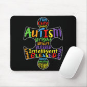 Autismus Bewusstsein Herz gesegnete Männer Frauen Mousepad (Mit Mouse)