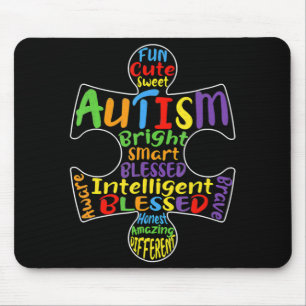 Autismus Bewusstsein Herz gesegnete Männer Frauen Mousepad