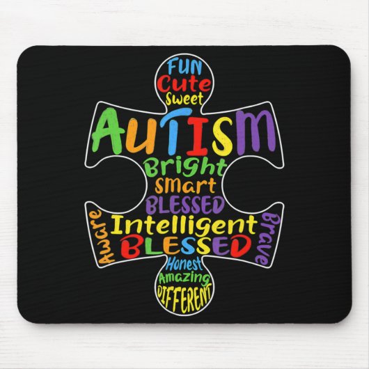 Autismus Bewusstsein Herz gesegnete Männer Frauen Mousepad (Vorne)
