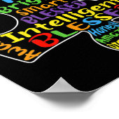 Autismus Bewusstsein Herz gesegnete Männer Frauen  Poster (Ecke)