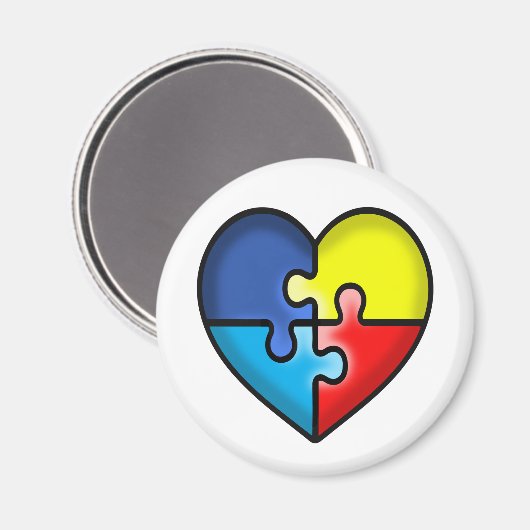 Autismus Bewusstsein Herz Magnet (Vorderseite/Rückseite)