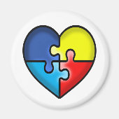 Autismus Bewusstsein Herz Magnet (Vorne)