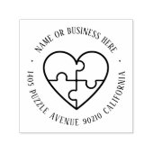 Autismus Bewusstsein Herz Puzzle Name Rücksendeadr Permastempel (Design)