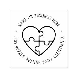 Autismus Bewusstsein Herz Puzzle Name Rücksendeadr Permastempel