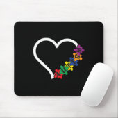 Autismus Bewusstsein Herz Puzzle Piece Support Aut Mousepad (Mit Mouse)