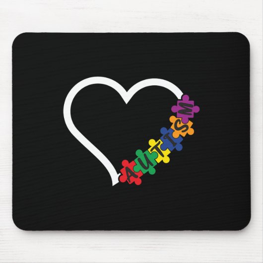 Autismus Bewusstsein Herz Puzzle Piece Support Aut Mousepad (Vorne)