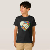 Autismus Bewusstsein Herz Puzzle Piece Valentine T-Shirt (Vorne ganz)