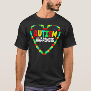 Autismus-Bewusstsein Herz-Puzzleteil Unterstützen T-Shirt