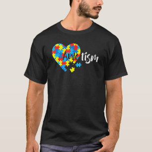 Autismus-Bewusstsein Herz-Puzzleteil-Unterstützung T-Shirt