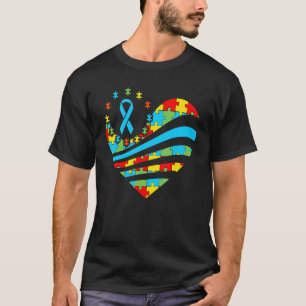 Autismus Bewusstsein Herz Unterstützung Autistisch T-Shirt